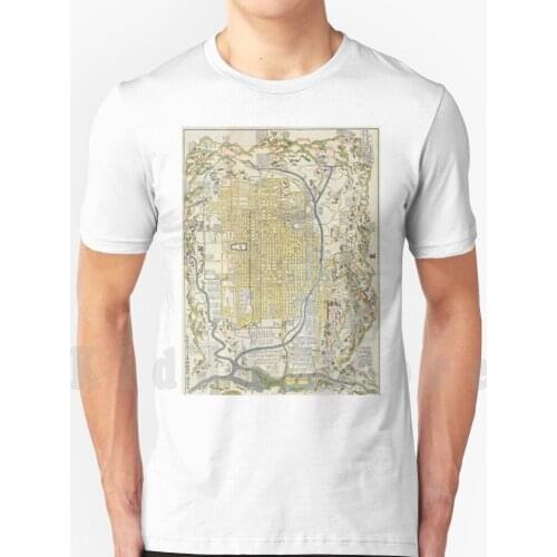 Vintage Map Of Kyoto Japan ( 1696 ) T Shirt Print For Men Cotton New Cool Tee Kyoto Kyoto Japan Kyoto Japan Map Map Of Kyoto