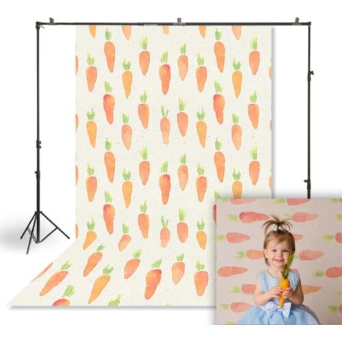 HUAYI Photography Backdrop Easter Spring Watercolor Carrot Photo Booth Background Newborns Child Birthday Studio BackdropXT-5648