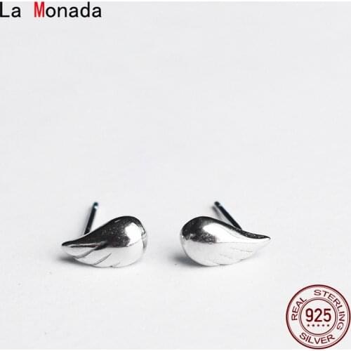 La Monada Korean Small Silver Earrings Woman Feather Stud Earring Silver 925 Unusual Minimalist Earrings For Women Jewelry