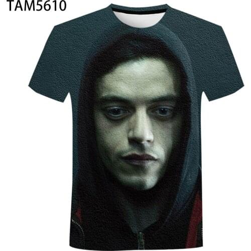 Mr. Robot Summer New 3D Print T-shirt Boy Girl Clothes 2021 Fashion Short Sleeve Casual Breathable Funny Streetwear Top
