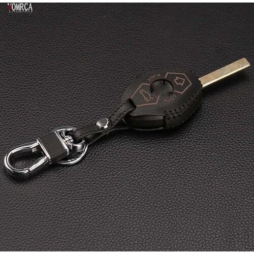 Genuine Leather Car Key Case Cover Shell for BMW X3 X5 Z3 Z4 3 5 7 Series E38 E39 E46 E83 M5 325i Wallet Bag 2 button