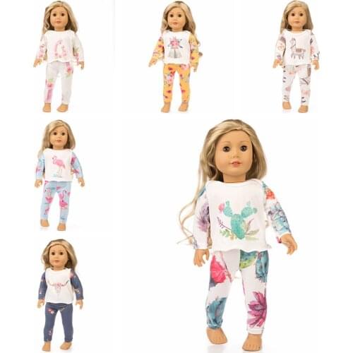 New Pajamas Fit For 18 inch American Girl and 43cm Born Babies Doll Clothes Birthday Gift
