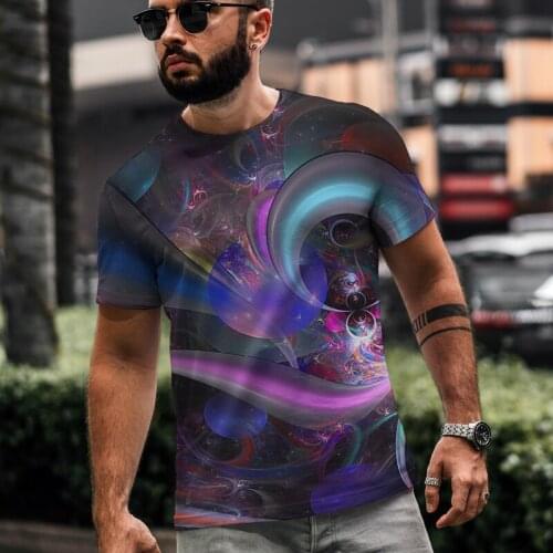 2021 New Abstract Printed Casual Tops Men New Fashion Summer Slim Short Sleeves Tops Round Neck T-shirts Plus Size Xxs 6xl