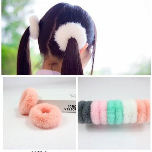 New Scrunchie Winter Warm Hair Bands Scrunchie Soft Faux Fur Women Girls Elastic Hair Rope Rubber Band Headwear Hair Accessories