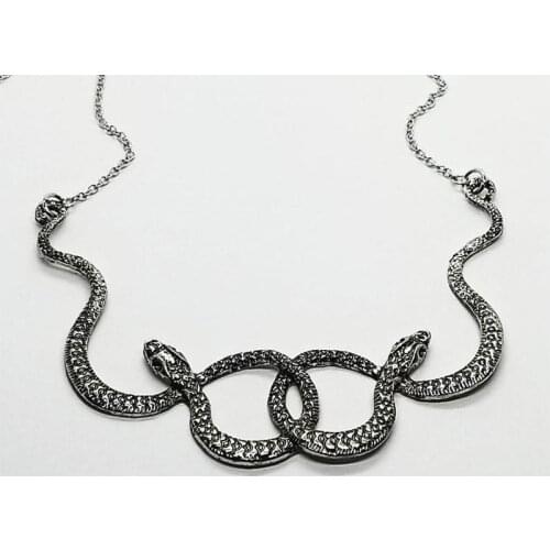 2021 Trend New Gothic Witch Serpent Entwined Double Snake Choker Necklace Fashion Jewelry Party Women Gift For Wifes Gifts
