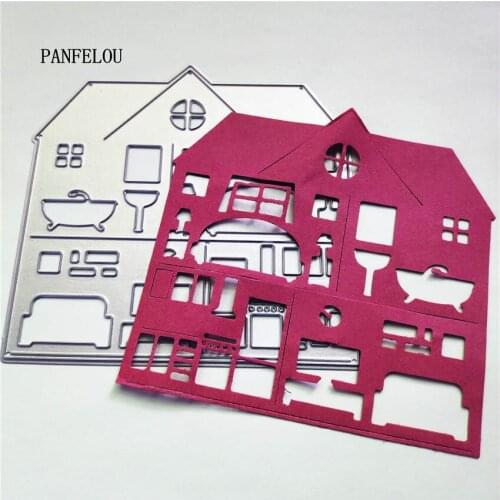 PANFELOU Villa house cuts dies cutting Scrapbooking DIY paper die metal craft Halloween Easter wedding cards