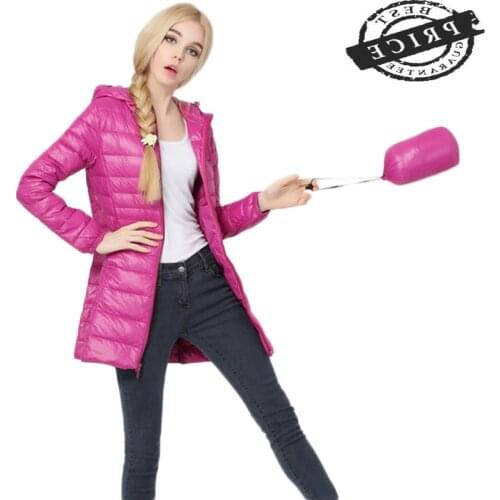 Parka 2021 Down Brand Designer Winter Jacket Women Long White Duck Down Jacket Outwear Ultralight Hooded Thin Coat HJaa