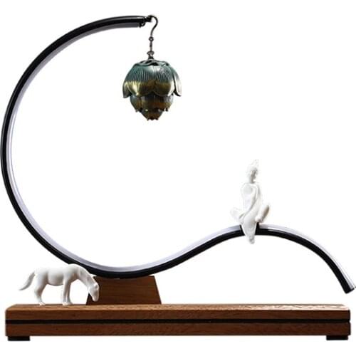 Hanging Backflow Incense Burner Bedroom Eletric Led Light Chinese Incense Burner Holder Vintage Brule Encens House Decor EI50IB