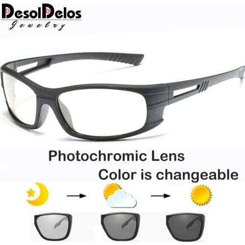 Photochromic Sunglasses Men Polarized Driving Day Goggles Clout Sun Glasses Eyeglasses Male Discoloration Glasses Gafas DD