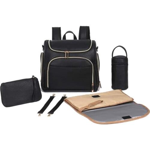 PU leather Baby Diaper Bag BackPack Large Capacity High grade Mummy Maternity Nappy Bags Stroller Storage Bag Nursing Bag