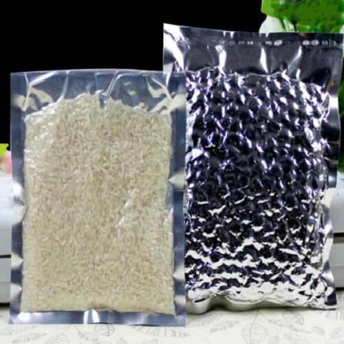 100pcs Translucent Aluminum Foil Vacuum Bag Three Side Seal Sealing Open Top Bags Food Candy Plastic Pouch