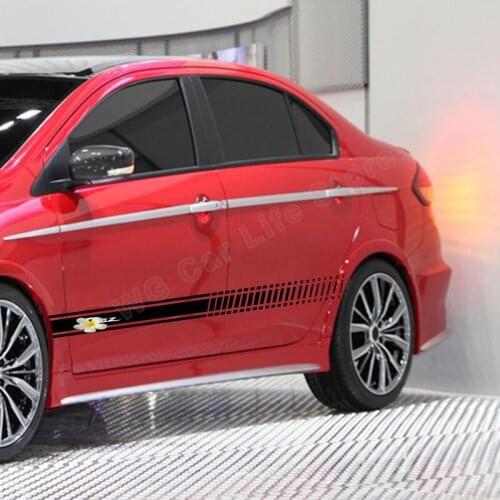 2 Pcs Car Side Stickers for Suzuki Ciaz Auto Accessories Racing Sports Long Stripe Sticker Auto Body Decals