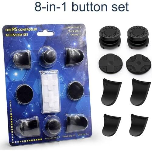 2021 New Arrived 8-in-1 For PS5 Gamepad Trigger Extension Cross key Thumb Grip For PS5 Joystick L2R2 button + rocker cap