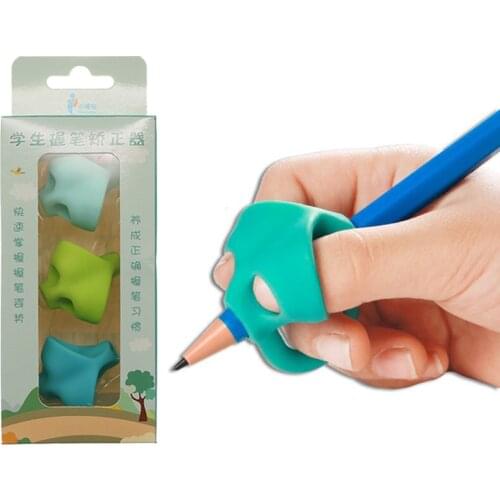 Children Hold Pen Magic Set Beginner Writing Silicone Toy Baby Double Thumb Posture Correction Pen Tool Student Education 3pc