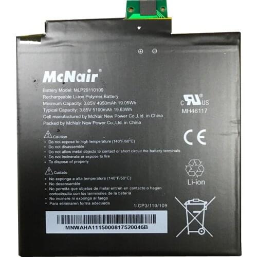 5100mah MLP29110109 Battery For Verizon Ellipsis 8 HD QTASUN1 Tablet McNair batteries