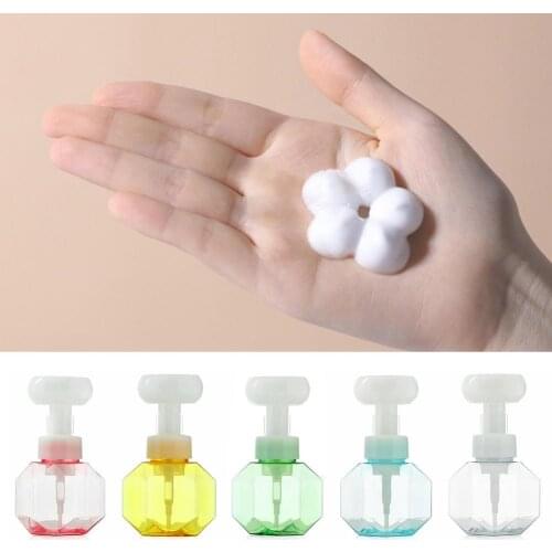 300ml Flower Foam Bottle Plastic Transparent Dispensing Bottle Mousse Liquid Dispenser Shower Gel Hand Soap Foam Foaming Pump
