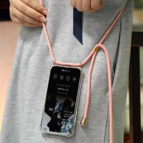 Transparent phone case for iphone 11 Pro max X Xs max XR 7 8 6 6S plus 5 5s se lanyard shoulder strap rope cord case cover coque