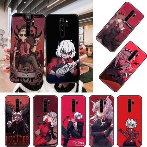 Phone Case For Xiaomi Redmi Note 8 8T 7 7A 9 9A 9S 8A 4 5 6 Pro Black Cover Prime Luxury Waterproof Tpu Anime Cartoon Helltaker