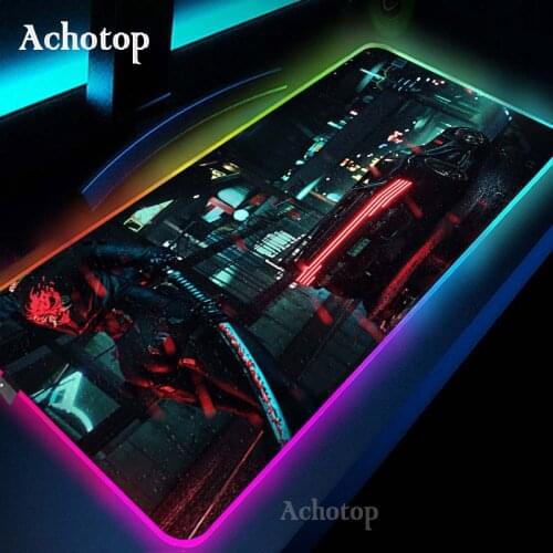 Cyber LED Light Gaming Mouse Pad RGB Large Keyboard Cover Non-Slip Rubber Base Computer Mouse Carpet Desk Mat PC Game Mouse Pad