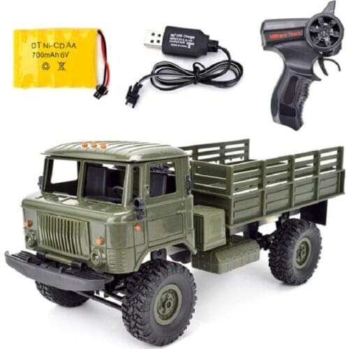 Childrens remote control car 1/16 remote control military truck 4-wheel drive cross country B24 boy toy car birthday present
