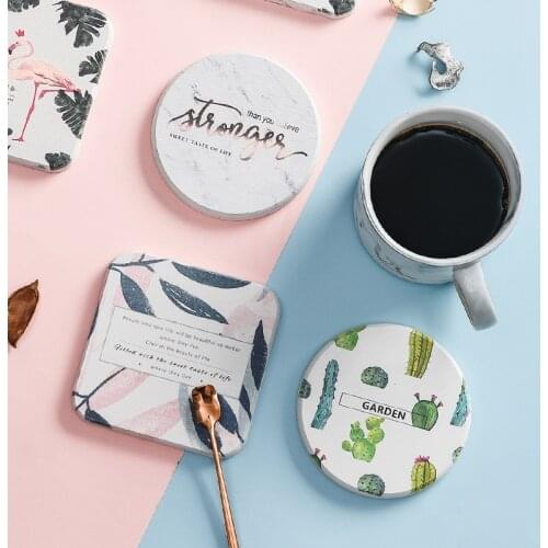 Home Non-slip Tea Coaster Diatomite Absorbent Coffee Cup Pad Anti-scalding Heat Insulation Table Mat for Dining Table Placemat