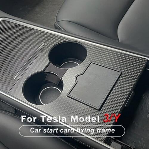 Car Start Card Key Trim Frame Holder Fixer Limiting for Tesla Model 3 Model Y 2017-2021 Car Start Card Fixing Frame Accessories