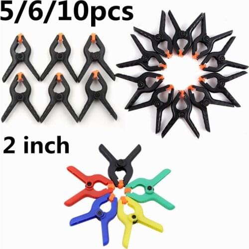 5/6/10pcs 2inch Plastic Nylon Adjustable Woodworking Clamps Wood Working Tools Spring Clip Carpentry Clamps Outillage Menuiserie