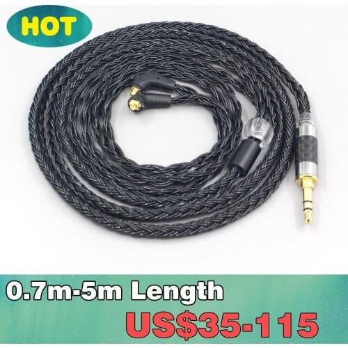 LN007400 16 Core 7N OCC Black Braided Earphone Cable For Etymotic ER4SR ER4XR ER3XR ER3SE ER2XR ER2SE