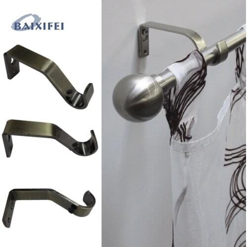 4 Pcs D16mm Curtain Rod Decorative 8.5cm Oblique iron bracket, Curtain Accessories Bracket for Window Decoration