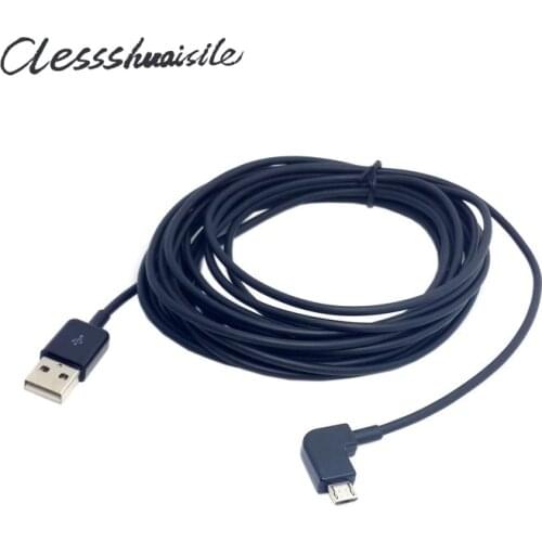 Left angled 90 degree Micro USB Male to USB Data Charge Cable 0.2 1 2 3 5 meters 20cm 1m for Tablet 500cm Black