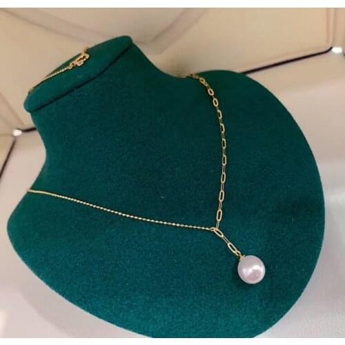 MADALENA SARARA 10-11mm Freshwater Pearl Necklace Natural White Pearl Pendant Pearl Necklace 18K Gold Luxury Women Jewelry