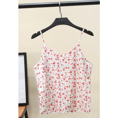 Spring Summer Sexy Womens tank top Small floral silk ladies sling female vest top clothes