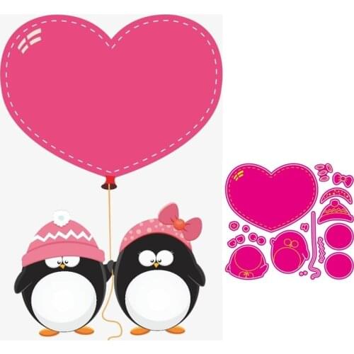 Penguin Metal Cutting Dies Lovely Animals Doll Stencil for DIY Scrapbooking Craft Cards Decoration