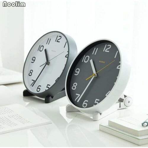NOOLIM Minimalist Living Room Clock European Creative Table Wall Hanging Clock Bedroom Pendulum Mute Clock Desktop Decoration