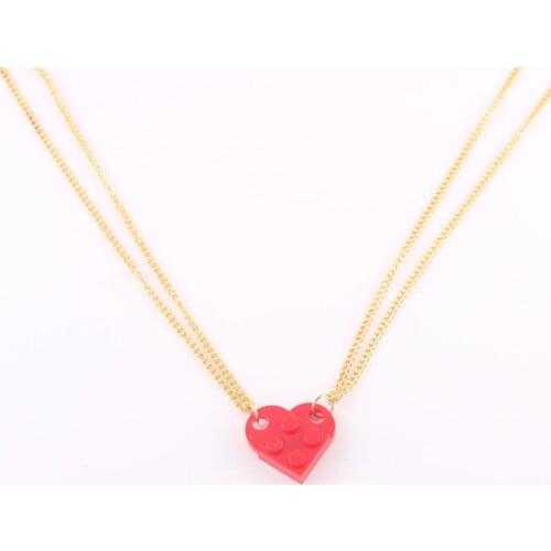 Fashion Red Pink Blue Heart-shaped Pendant Necklace Cute Elegant Womens Clavicle Chain Jewelry Romantic Valentines Gifts