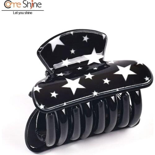 Fashion Horsetail Claw Hair Clips for Women Cute Five-pointed Star Print Hairpins Accessories for Girls 2021 COME SHINE