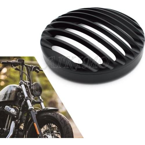 Motorcycle 5.75" 5 3/4" CNC Retro Headlight Grill Cover Fit For Harley Sportster XL 883 Iron 1200 04-14 Custom XL1200C 1200 48