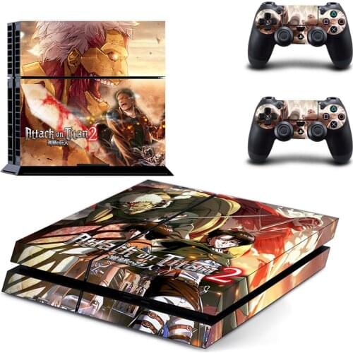 ATTACK ON TITAN PS4 Stickers Play station 4 Skin PS 4 Sticker Decal Cover For PlayStation 4 PS4 Console & Controller Skins Vinyl