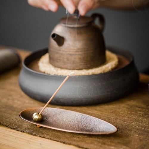 New 1pc Alloy Incense Burner Stick Holder Plate Burner Plate Temples Line Incense Burn Buddhism Coil Censer Buddhist