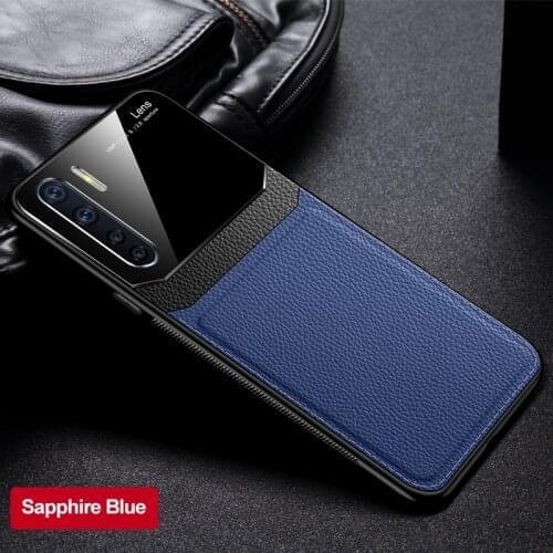 Oppo A91 A92S A52 A72 A92 Leather Case Mirror Glass Camera Lens Protective Cover For Oppo A72 A92 A52 Phone Bags Case Protector