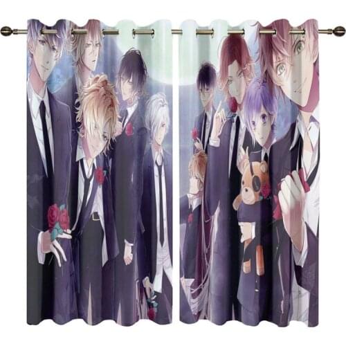 DIABOLIK LOVERS Printed Window Curtains for Living Room Bedroom Custom Window Treatment Room Darkening Drapes kitchen Curtain