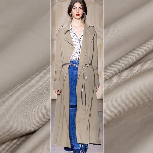 Pearlsilk Light Khaki Colour Japanese Elastic Single-yarn drill Cotton Fabrics Material Autumn Pants Windcoat Cloth Freeshipping