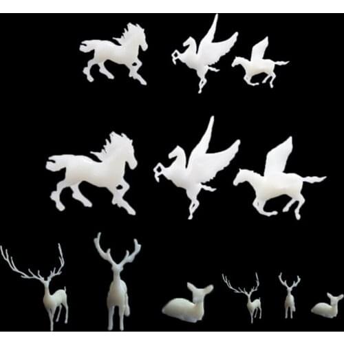 Silicone Mini Mushroom Tree Model Resin Mold Rose Deer Landspace Fillings Crafts