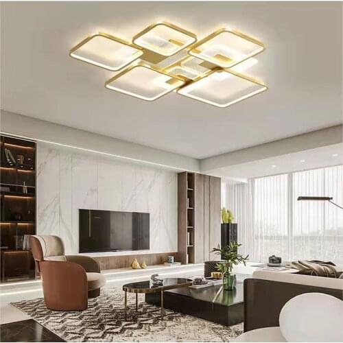 Modern square LED bedroom black ceiling lamp living room balcony lighting kitchen restaurant dimming lamp wholesale