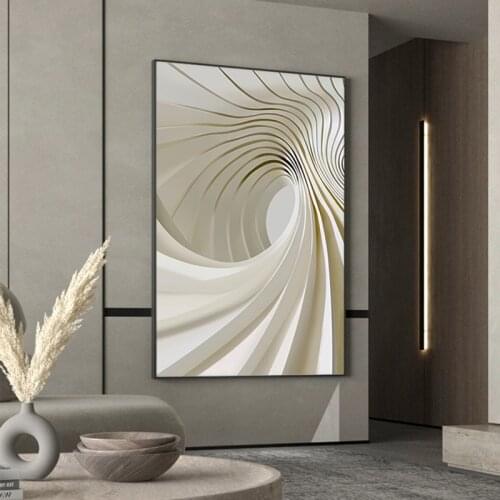 Beige Modern Rectangle Canvas Wall Art Poster and Print for Living Room Bedroom Decoration Paintings Nordic Picture Home Decor