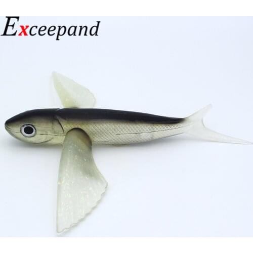 Exceepand 23cm Lifelike Saltwater Fishing Lure Big Game Swimbait Tuna Lure Flying Fish Hunting Plastic Bait Fishing Accessory