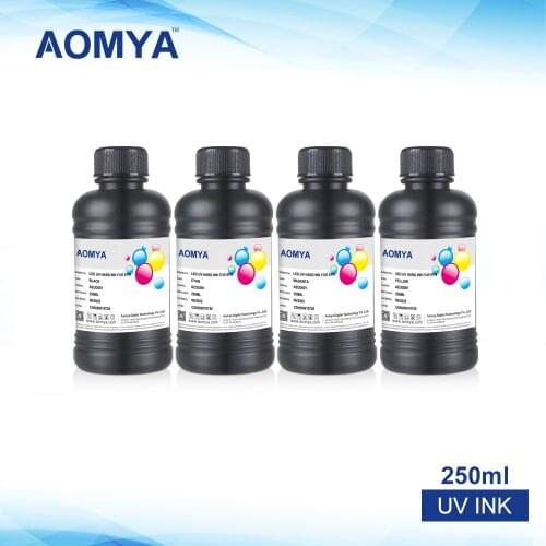 Aomya 4x250ml LED UV Ink Universal UV Ink for Epson Flatbed Printer 3D UV Printer for Epson DX5 DX3 DX6 DX7 Print Head