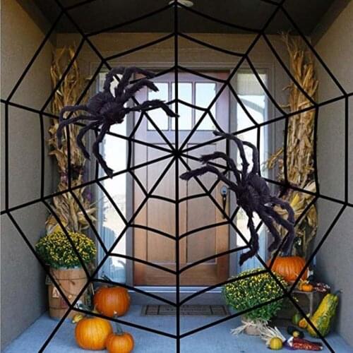 Halloween Ornamental Terror Spider Web Giant Haunted House Octagonal Net Mesh Party Home Bar DIY Garden Outdoor Stretchy Decor