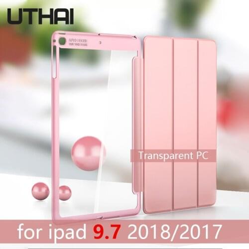 UTHAI E002 Protective case for iPad 9.7 2018/2017, drop-proof ultra-thin super transparent PC soft case protective case