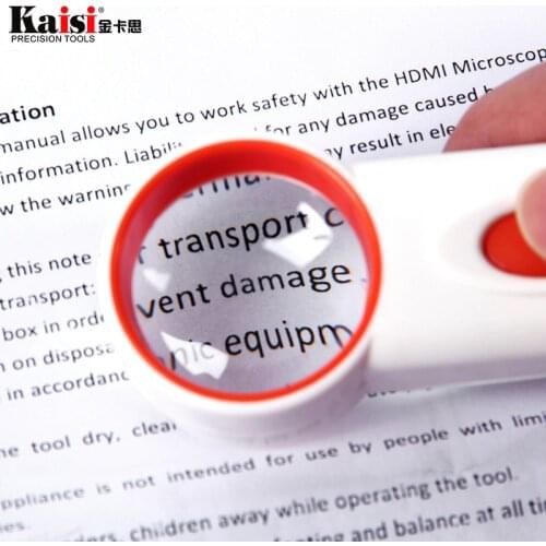 Portable 10X Magnifier Magnifying Glass illuminated LEDs Handheld Magnifier Light Magnified Tool For Reading